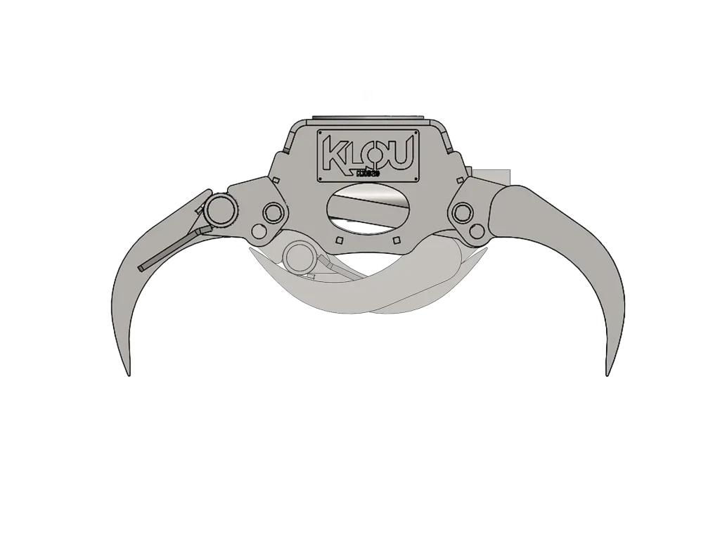 KXG29 complete assy front view open and closed with annotations